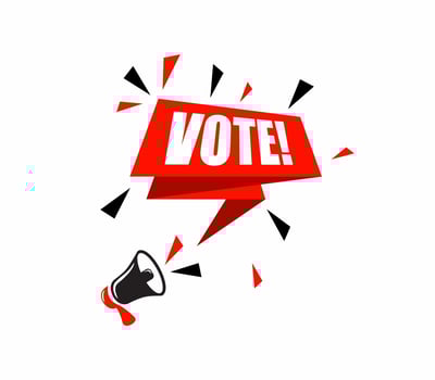 Megaphone speech bubble and vote. Banner for business marketing and advertising. vector