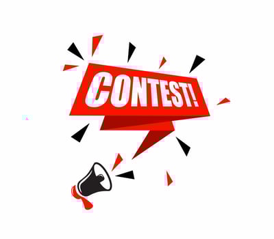 Megaphone speech bubble and contest. Banner for business marketing and advertising. vector