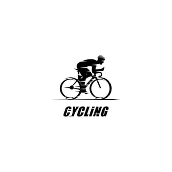 Cycling race silhouette stylized symbol logo design icon vector
