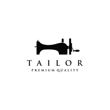 Tailor's vector logo design. Sewing machine icon. Textile emblem