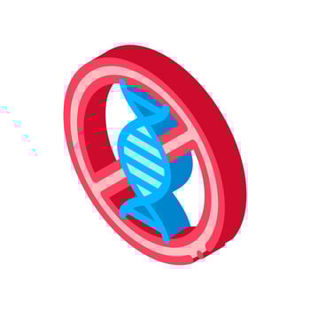 Allergen Free Sign Genome isometric icon vector illustration