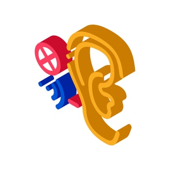 Hearing Impairment isometric icon vector illustration