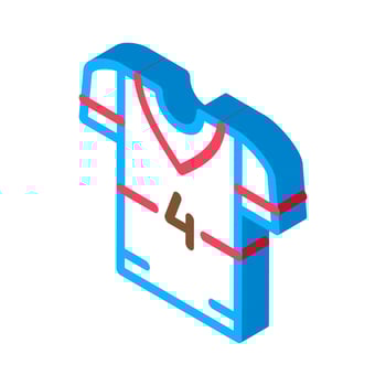 T-shirt with Number 4 isometric icon vector illustration