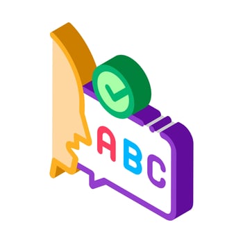 Alphabet Speech isometric icon vector illustration