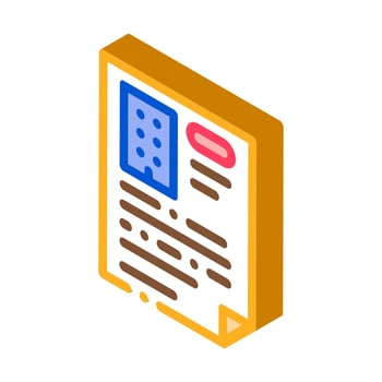 Document Page isometric icon vector illustration