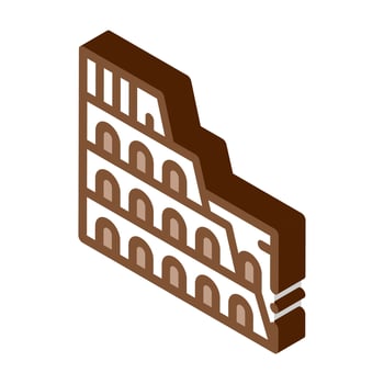 Coliseum Building Isometric Icon Vector Illustration