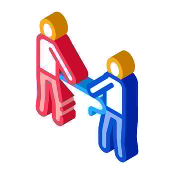 Tug Of War Battle Isometric Icon Vector Illustration
