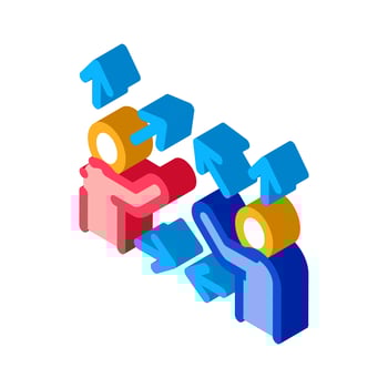 Gesture Battle Isometric Icon Vector Illustration
