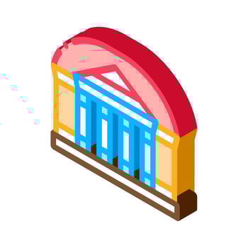 Theater Building Isometric Icon Vector Illustration