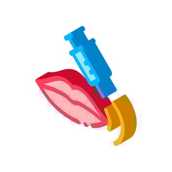 lip injection isometric icon vector illustration