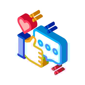 love chat communication isometric icon vector illustration