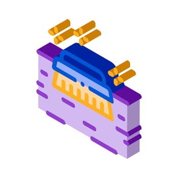 cleaning brush isometric icon vector illustration
