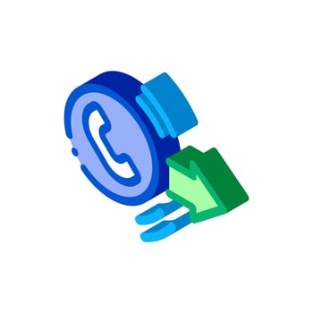 outgoing call service icon vector outline illustration