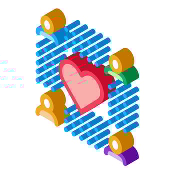 neuromarketing people love product isometric icon vector illustration