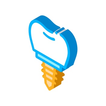 Dentist Stomatology Tooth Implant isometric icon vector illustration