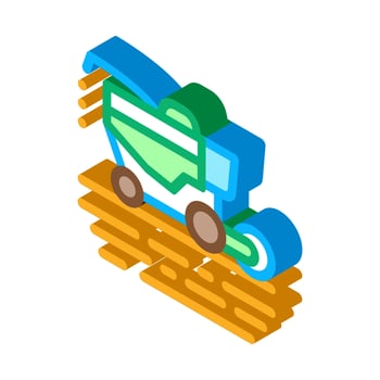 soy harvesting machine isometric icon vector illustration
