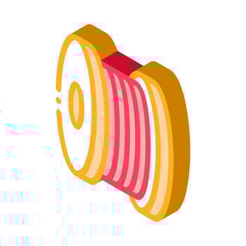bobbin fiber isometric icon vector illustration color