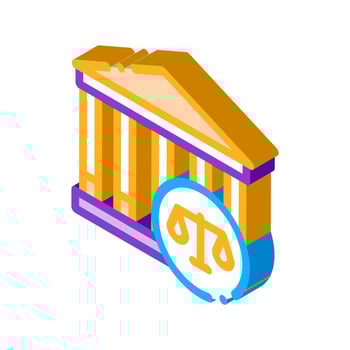 Courthouse Law And Judgement isometric icon vector illustration