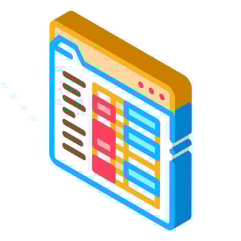 Student Statistics Folder isometric icon vector illustration