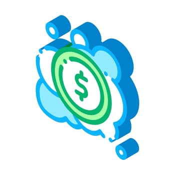 Laundered Cash Money isometric icon vector illustration