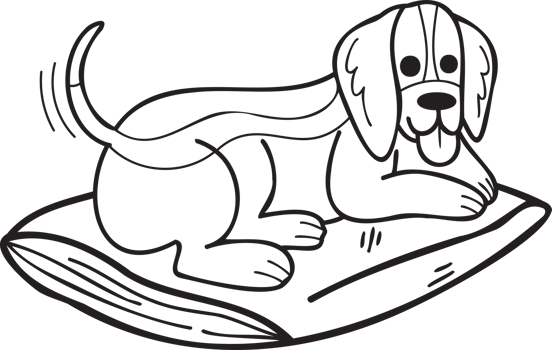 Hand Drawn sleeping Beagle Dog illustration in doodle style png