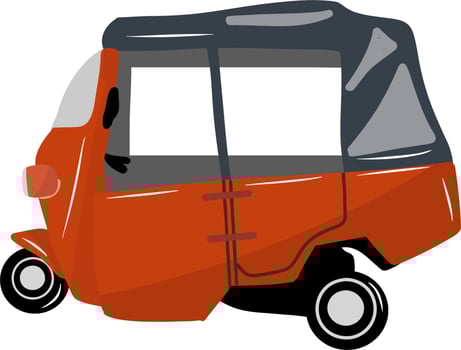 Bajaj transportation in Jakarta Indonesia vector