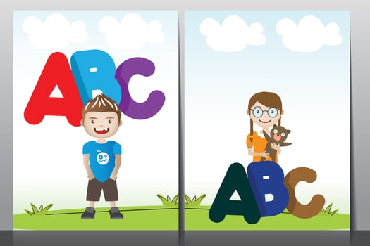 Kids Book cover design, School book cover vector