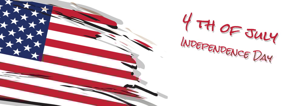 4th of july banner independence america flag vector