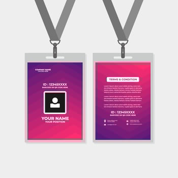 design template of id card, for , id, card, name tag, committee, office, member, corporate, company, identity, staff, etc vector