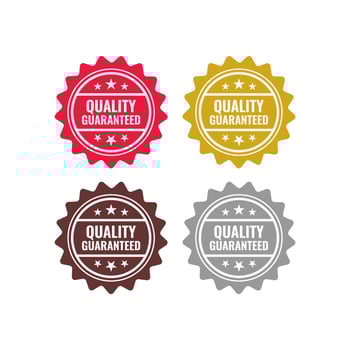 label sticker quality guaranteed  set vector