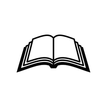 Open the book vector icon template black and white. Book Icon modern