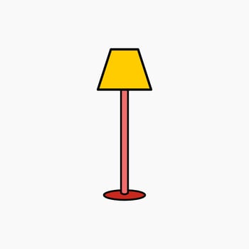 standing lamp clip art or icon vector illustration for design decorations. furniture theme vector illustration.