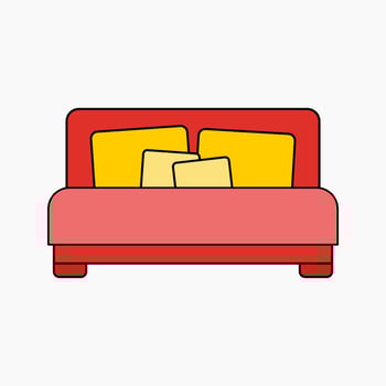 bed clip art or icon vector illustration for design decorations. furniture theme vector illustration.