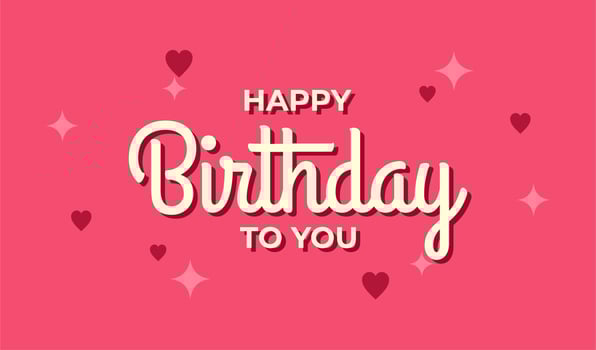 happy birthday pink typographic elegant birthday card Congratulations vector