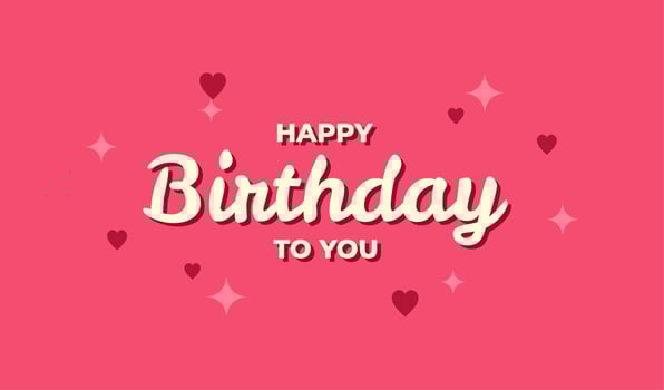 happy birthday pink typographic elegant birthday card Congratulations vector