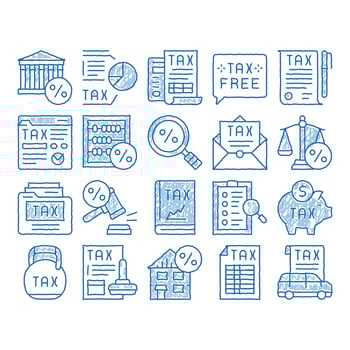 Tax System Finance icon hand drawn illustration vector