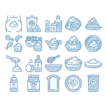 Mayonnaise Spice Sauce icon hand drawn illustration vector