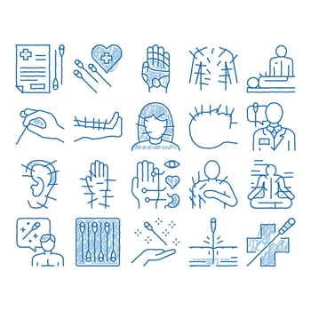 Acupuncture Therapy icon hand drawn illustration vector