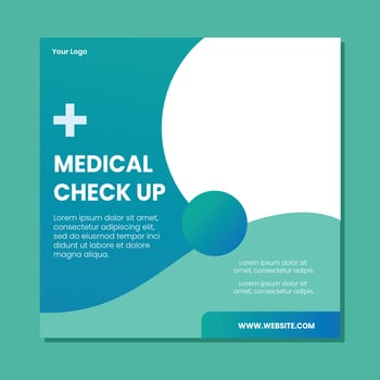 Medical healthcare service social media post template design. Hospital, doctor, clinic and dentist health business promotion flyer poster. vector