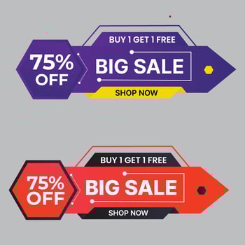 Big sale offer template vector. Mega sale, Super sale special online shopping, Discount banner. vector