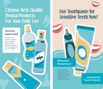 Choose best quality dental products, daily use vector