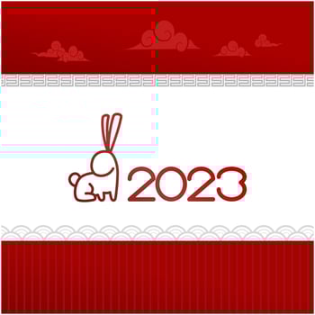 chinese rabbit happy new year vector