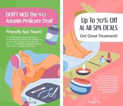 Spa deals, treatment and care for feet skin banner vector