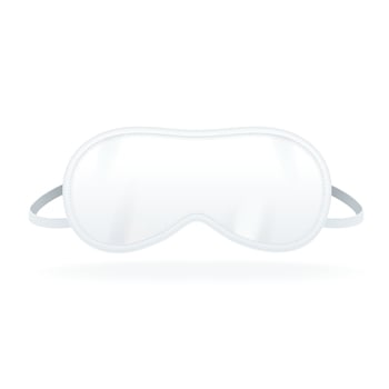 Realistic Detailed 3d Blank White Sleep Mask Template Mockup. Vector