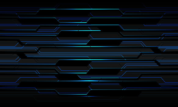Abstract dark grey metallic blue light black circuit cyber geometric design modern futuristic technology background vector