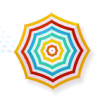 Realistic Detailed 3d Striped Sun Umbrella. Vector