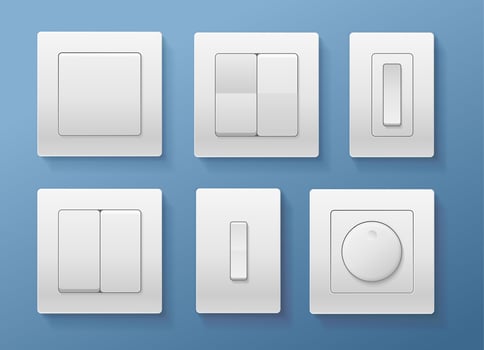 Realistic Detailed 3d Switch Set. Vector