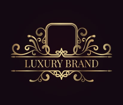 logo border, brand name, vintage ornament vector