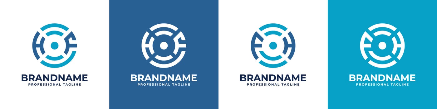 Letter FH or HF Global Technology Monogram Logo, suitable for any business with FH or HF initials. vector