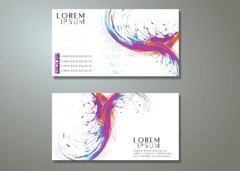 Creative Splash Business card design, water color background vector